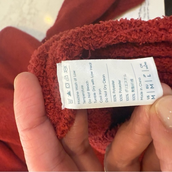 David Archy Fleece Buffalo Check Crew Neck Pajama Set Loungewear with Pockets - Picture 9 of 9